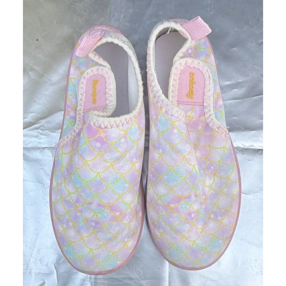 Raapoo Mermaid Water Shoes Girls US 2 Pink Pastel Swim Beach Aqua Socks